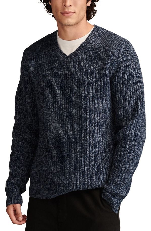 ラッキーブランド メンズ トップス Tシャツ Vネック セーター Lucky Brand Easy Marl VNeck Sweater DARK DENIMARL マール