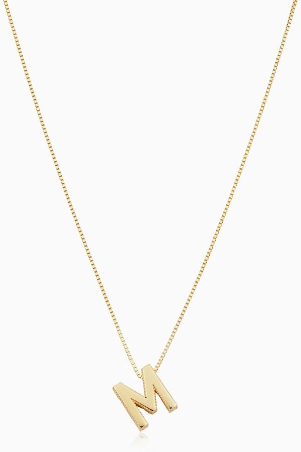 オラディナ レディース アクセサリー ネックレス・チョーカー レース Oradina 14K Gold Love Letter Initial Necklace Letter M ゴールド