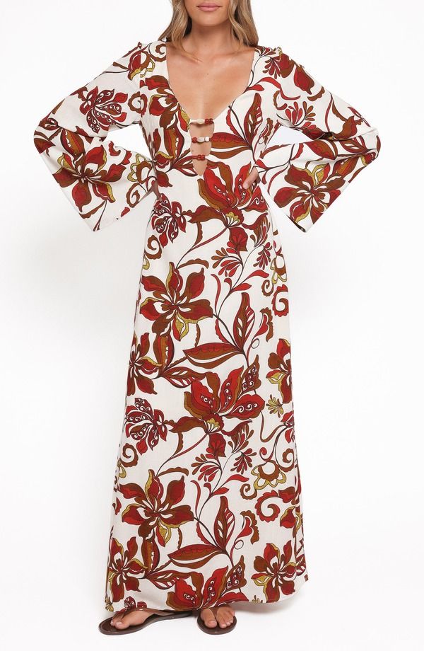 ペタルアンドパップ レディース トップス ワンピース マキシ Petal Pup Inala Long Sleeve Maxi Dress BROWN FLORAL ブラウン 25,776円