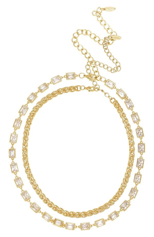 エティカ レディース アクセサリー ネックレス・チョーカー レース Ettika Set of 2 Crystal Chain Link Necklaces GOLD ゴールド