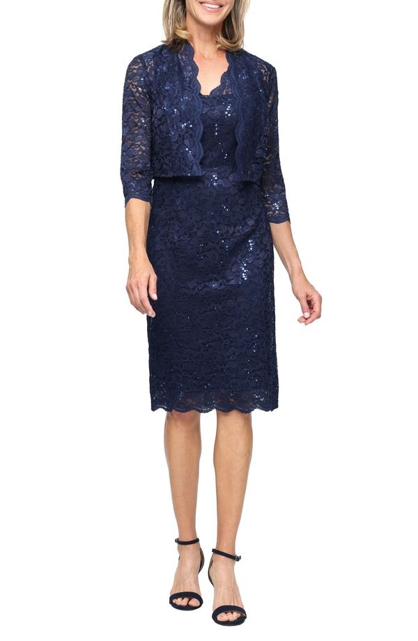 エスエルファッションズ レディース トップス ワンピースパンコール ノースリーブ レース ジャケット SL FASHIONSequin Stretch Lace Sheath Sleeveless D 30,420円