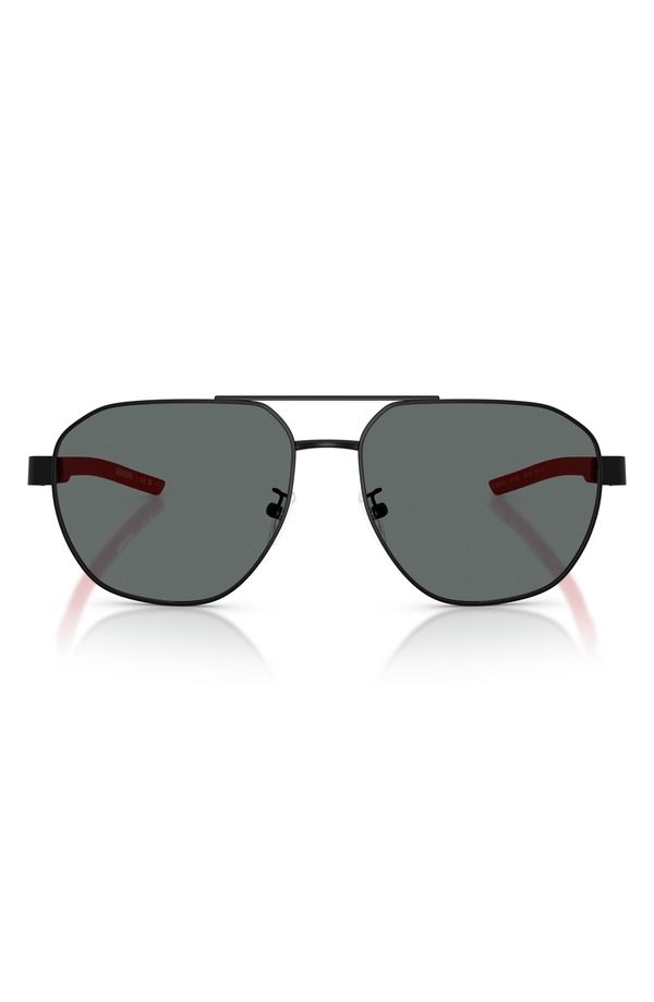 スクーデリア フェラーリ メンズ アクセサリー サングラス・アイウェア Scuderia Ferrari 59mm Polarized Aviator Sunglasses MATTE BLACK ブ