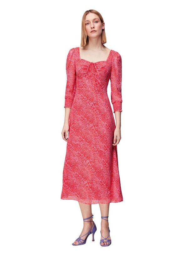 ホイッスルズ レディース トップス ワンピース ミディ Whistles Diagonaleopard Midi Dress PinkMulti ピンク