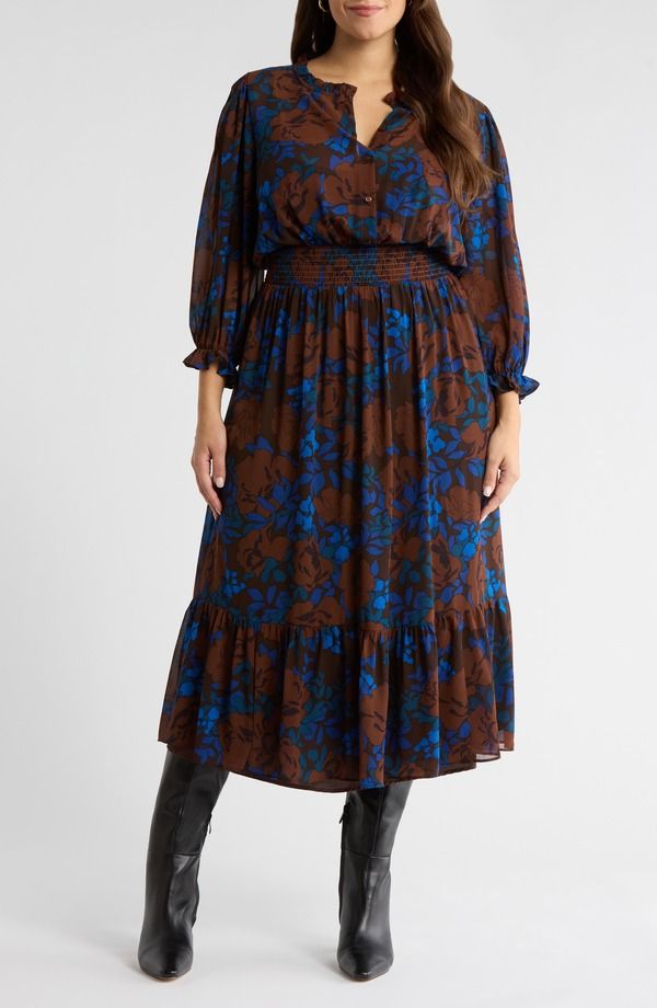 シュガーリップス レディース トップス ワンピース フラワー柄 プラスサイズ フリル シャツ フラワー SUGARLIPS Lebanon Floral Ruffle Shirtdress Plus
