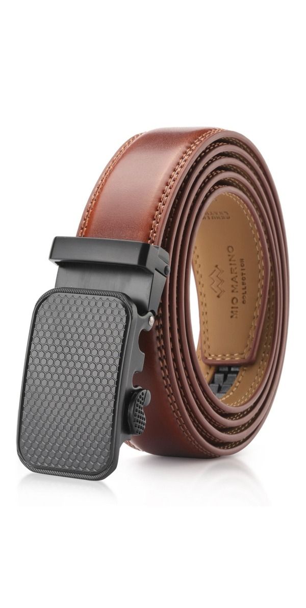 ミオマリオ メンズ アクセサリー ベルト レザー Mio Marino Classic Adjustable Ratchet Leather Dress Belt Burnt UmberHoneyco