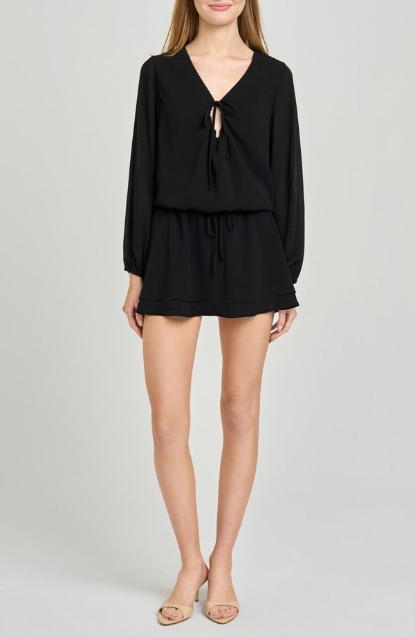 ワイフ レディース トップス ワンピース ミニ WAYF Nila Long Sleeve Minidress BLACK ブラック