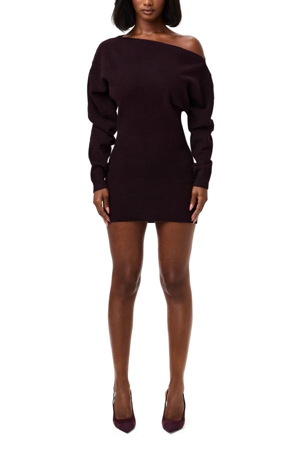 ネイキッドワードローブ レディース トップス ワンピース ミニ ワンショルダー セーター Naked Wardrobe OneShoulder Long Sleeve Mini Sweater Dre