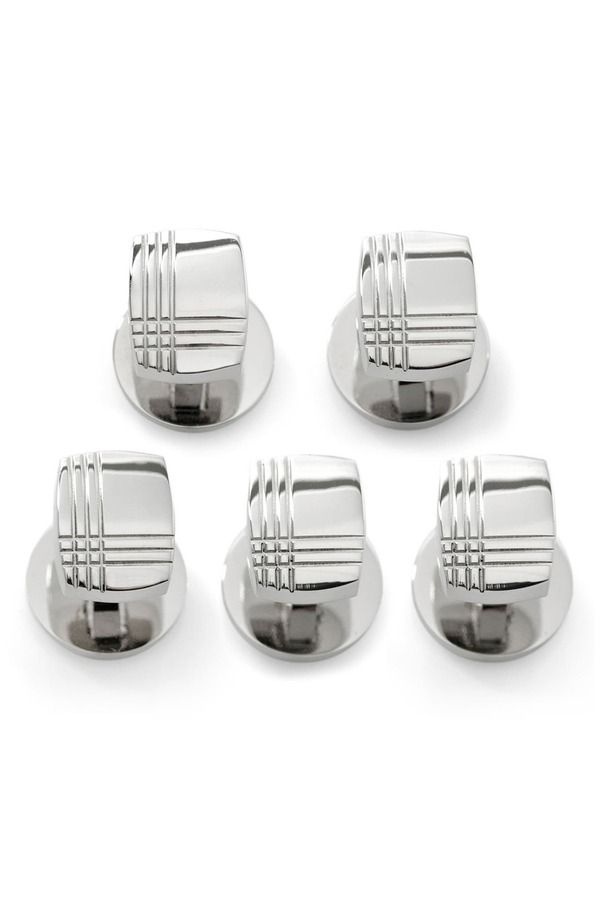 カフリンク メンズ アクセサリー カフスボタン シャツ Cufflinks Inc Tartan Shirt Stud sILVER シルバー