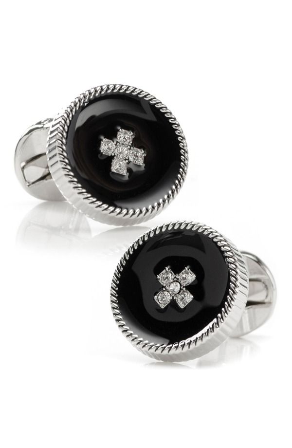 カフリンク メンズ アクセサリー カフスボタン Cufflinks Inc Crystal Button Cuff Links BLACK ブラック 23,944円