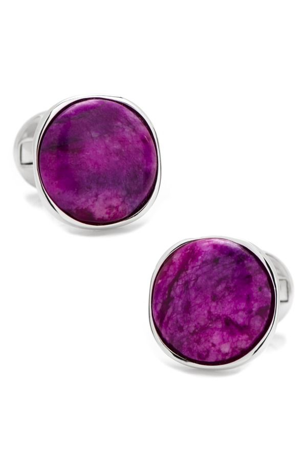 カフリンク メンズ アクセサリー カフスボタン Cufflinks Inc Round Cuff Links PURPLE パープル