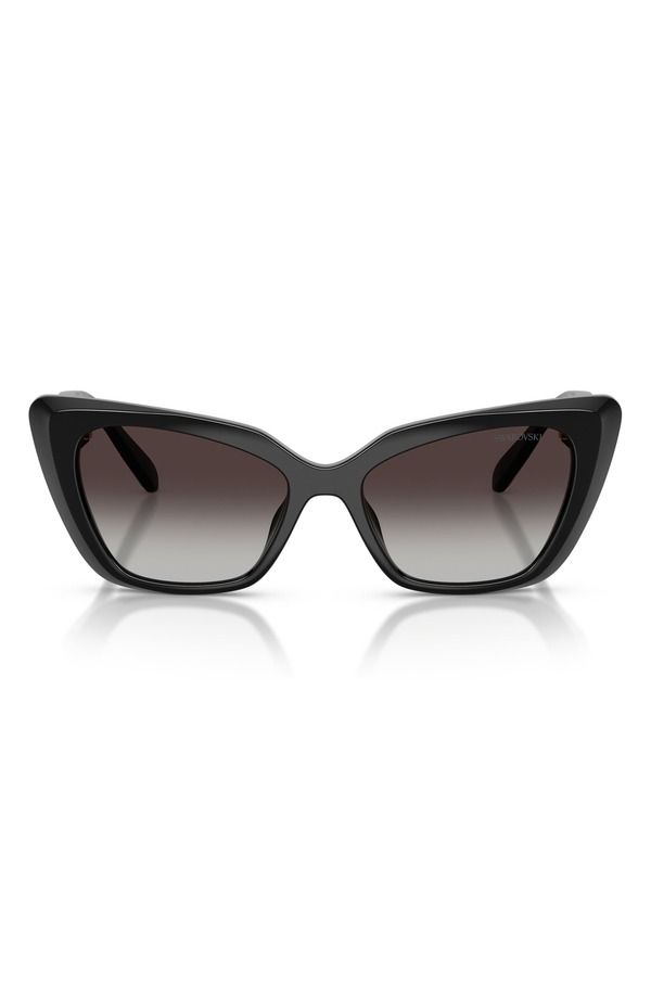 スワロフスキー レディース アクセサリー サングラス・アイウェア Swarovski 54mm Cat Eye Sunglasses BLACK GREY GRADIENT ブラック