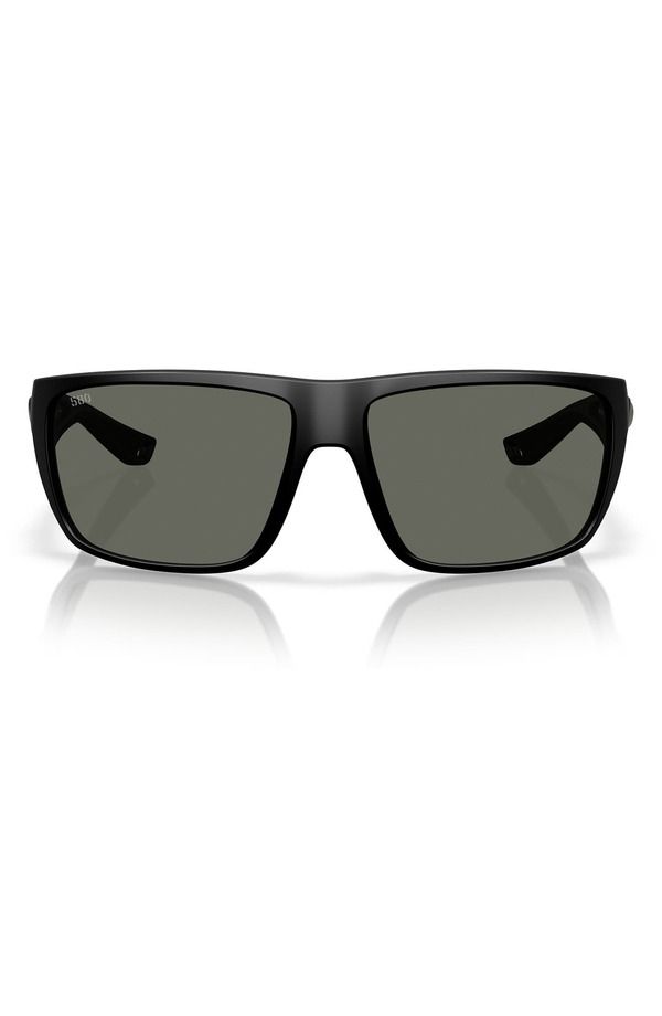 コスタデルマール メンズ アクセサリー サングラス・アイウェア Costa Del Mar 64mm Polarized Rectangular Sunglasses MATTE BLACK GRAY