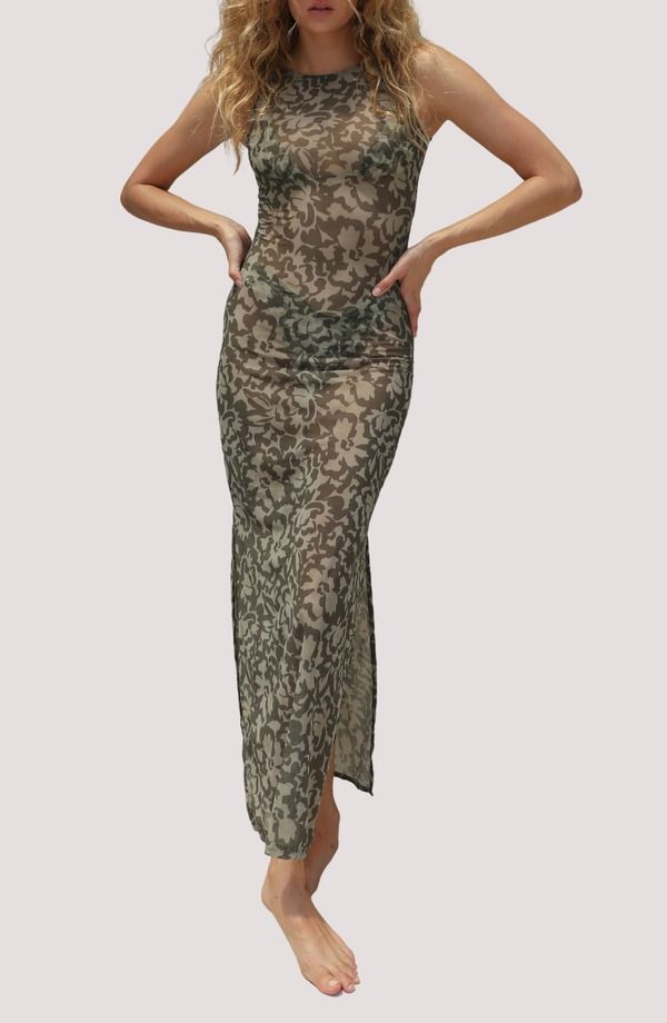 ストーンフォックスウィム レディース トップス ワンピース メッシュ シアー マキシ Stone Fox Swim Konda Sheer Mesh CoverUp Maxi Dress BAJA B