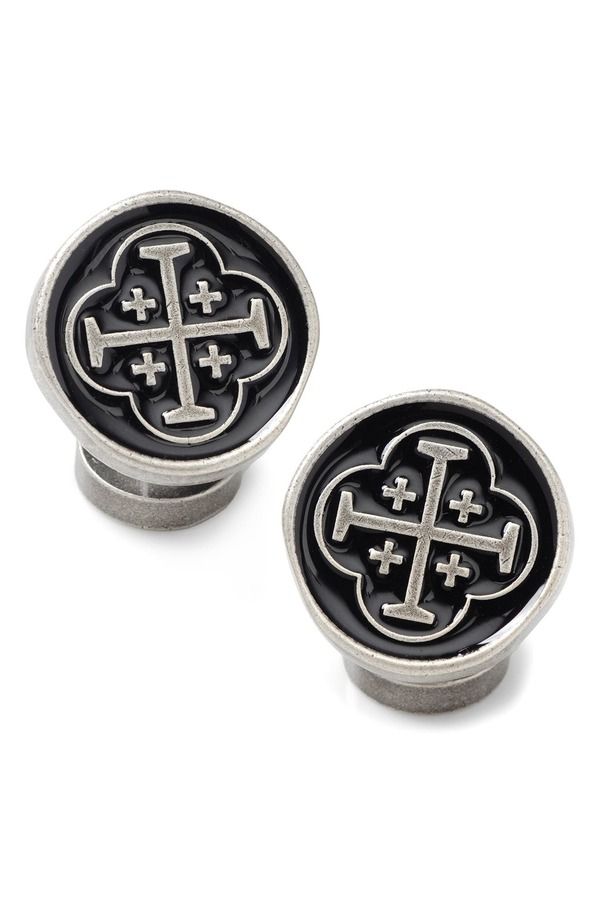カフリンク メンズ アクセサリー カフスボタン Cufflinks Inc Shipwreck Cross Coin Cuff Links BLACK ブラック