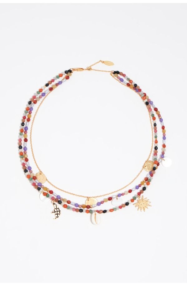 ビンバイローラ レディース アクセサリー ネックレス・チョーカー レース Bimba y Lola Multicolor Stones DoubleLayer Necklace LIGHT LILAC