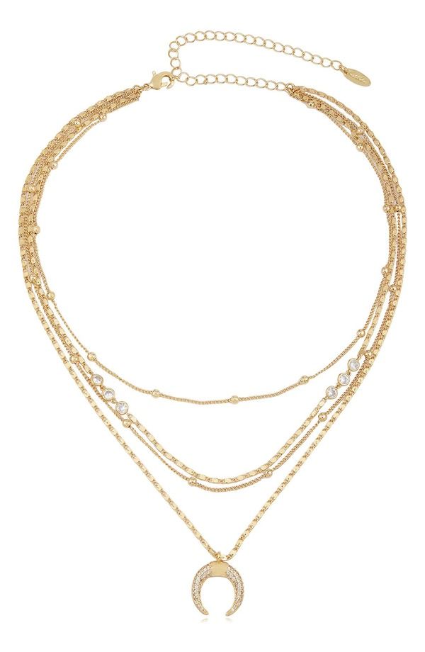 エティカ レディース アクセサリー ネックレス・チョーカー レース Ettika Crescent Horn Multistrand Pendant Necklace GOLD ゴールド
