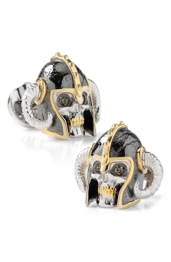 カフリンク メンズ アクセサリー カフスボタン Cufflinks Inc Viking Helmet 3D Cuff Link sILVER シルバー