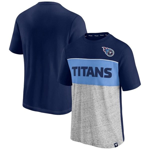 ファナティクス メンズ トップス Tシャツ カラーブロック Mens Fanatics Branded NavyHeathe red Gray Tennessee Titans Colorblock