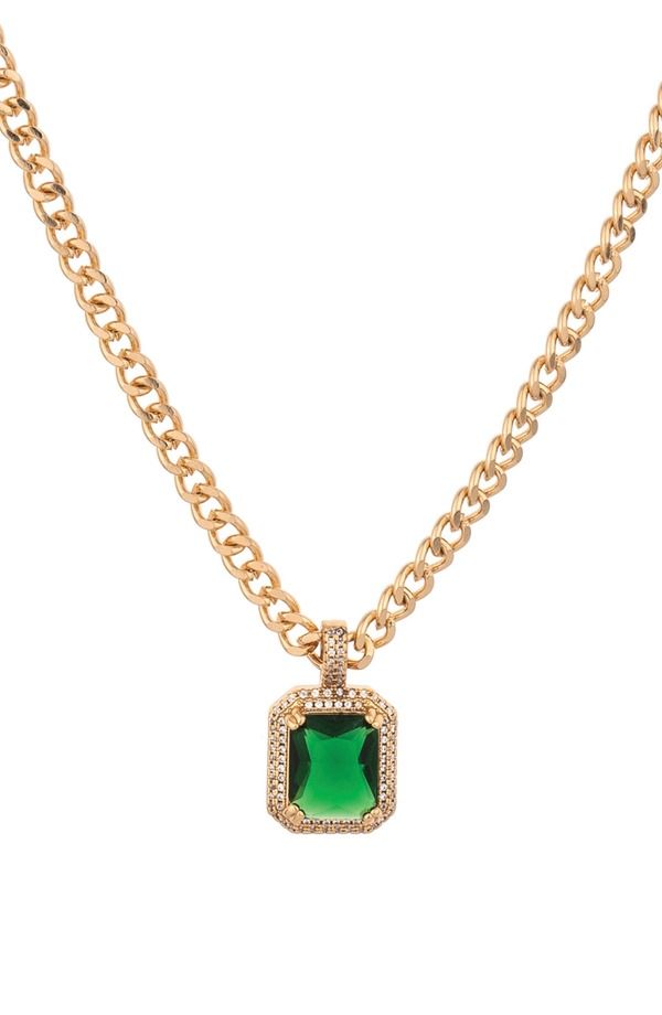 エティカ レディース アクセサリー ネックレス・チョーカー レース Ettika Cubic Zirconia Pendant Necklace GREEN グリーン