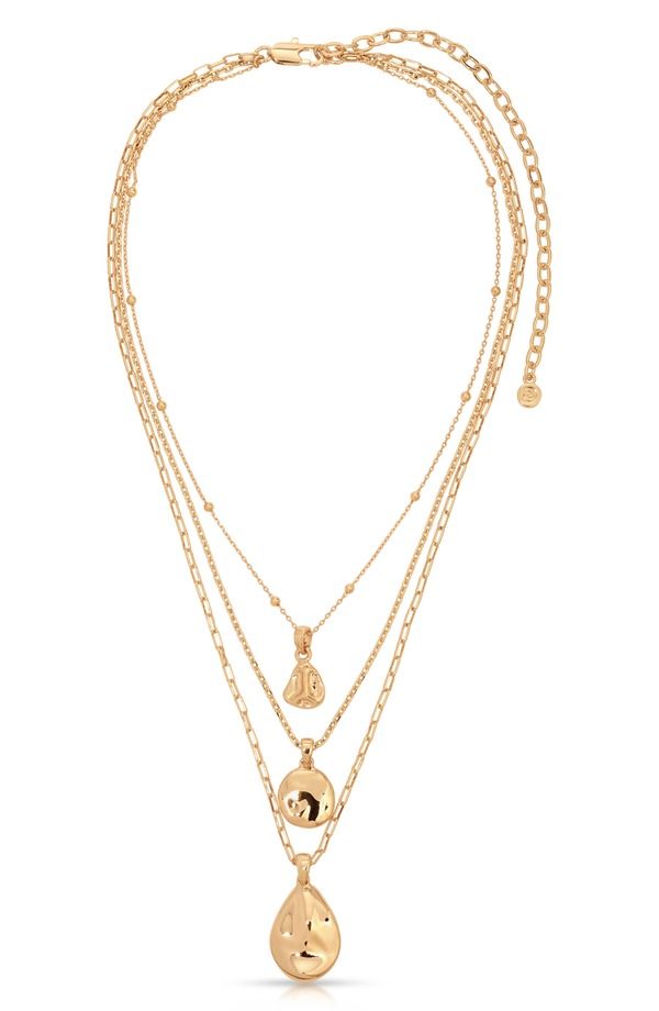 エティカ レディース アクセサリー ネックレス・チョーカー レース Ettika Circle Flow Laye red Necklace GOLD ゴールド