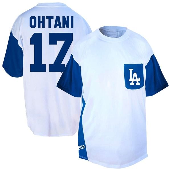 ファナティクス メンズ トップス Tシャツ トール FANATICS Mens Profile Shohei Ohtani WhiteRoyalos Angeles Dodgers Big Tall