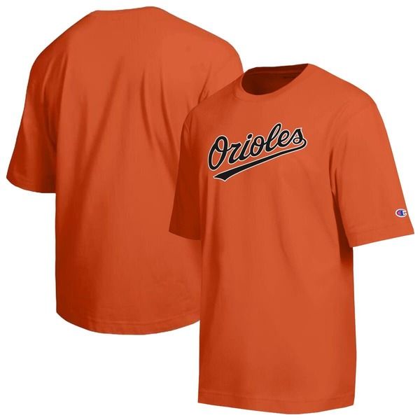 チャンピオン メンズ トップス Tシャツ Mens Champion Orange Baltimore Orioles All Star Chenille Wordmark TShirt Orange