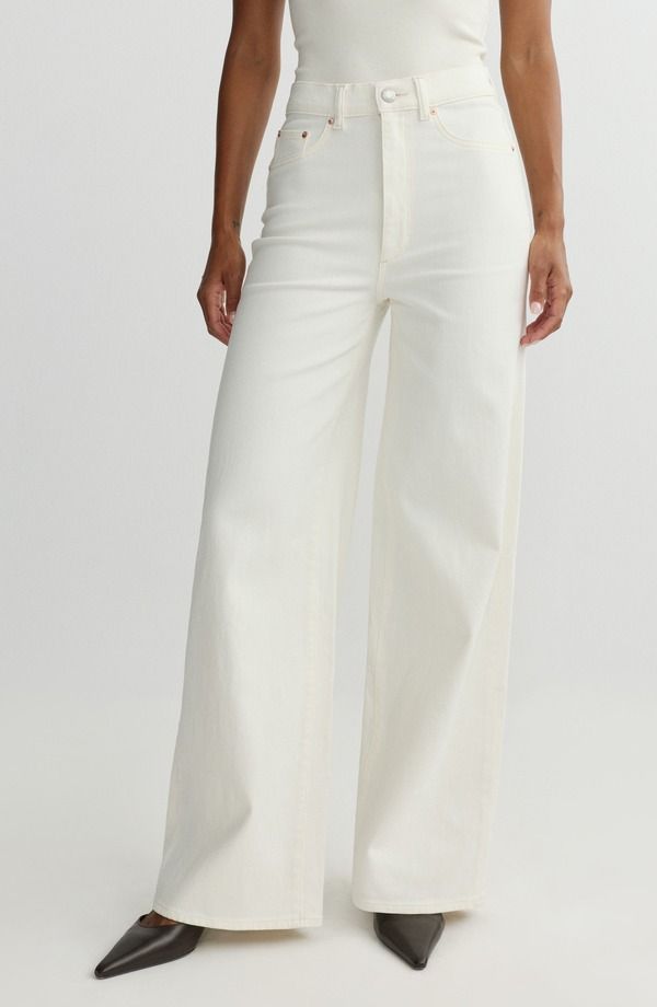 ディーエル 1961 レディース ボトムス デニムパンツ ワイドレッグ ハイウエスト ジーンズ DL1961 Hepburn High Waist Wide Leg Jeans EGGSHELL