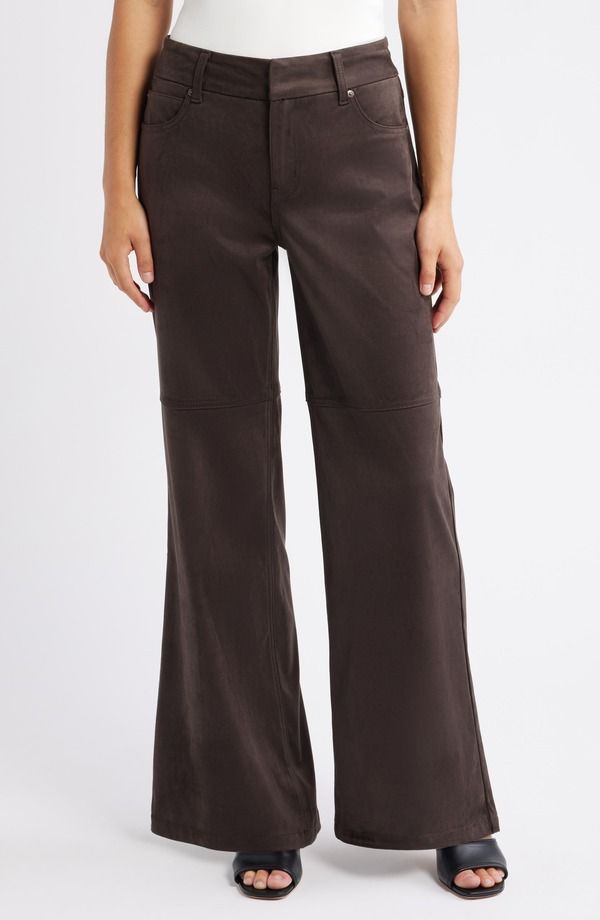 シティブルース レディース ボトムス デニムパンツ ワイドレッグ ハイウエスト スエード ジーンズ CITY BLUES High Waist Wide Leg Faux Suede Jeans CO