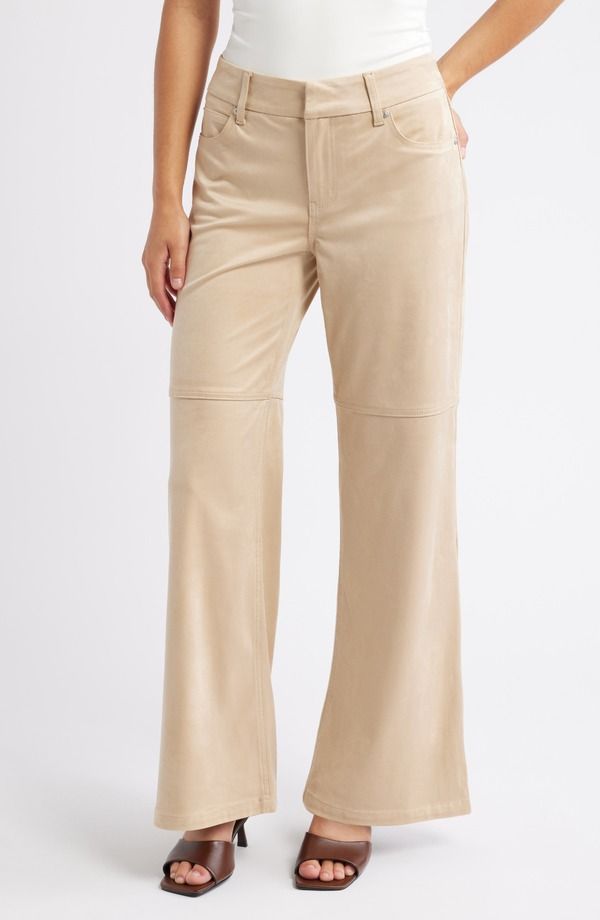 シティブルース レディース ボトムス デニムパンツ ワイドレッグ ハイウエスト スエード ジーンズ CITY BLUES High Waist Wide Leg Faux Suede Jeans CH