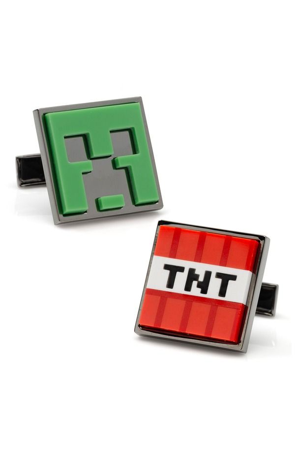 カフリンク メンズ アクセサリー カフスボタン Cufflinks Inc x Minecraft Creeper TNT Gunmetal Cuff Links GREEN グリーン