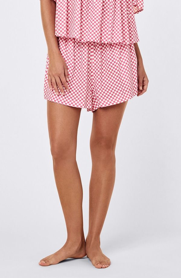 パピネール レディース アンダーウェア ナイトウェア Papinelle Anais Gathe red Short Pajamas RASPBERRY