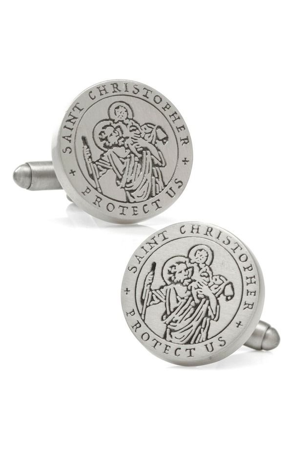 カフリンク メンズ アクセサリー カフスボタン Cufflinks Inc Saint Christopher Amulet Cuff Link sILVER シルバー