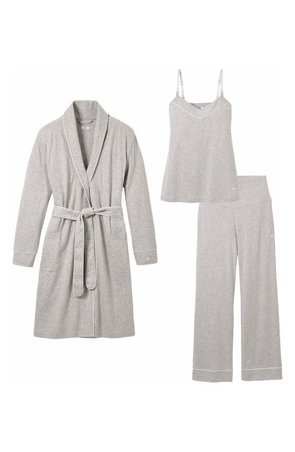 プティットプリュム レディース アンダーウェア ナイトウェア コットン マタニティ Petite Plume The Cozy 3Piece Cotton Maternity Set Maternit