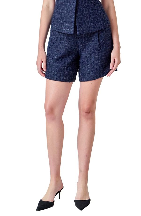 エンドレスローズ レディース ボトムス ハーフパンツ・ショーツイード ショートパンツ Endless Rose Relaxed Tweed Shorts NAVY ネイビー 17,235円