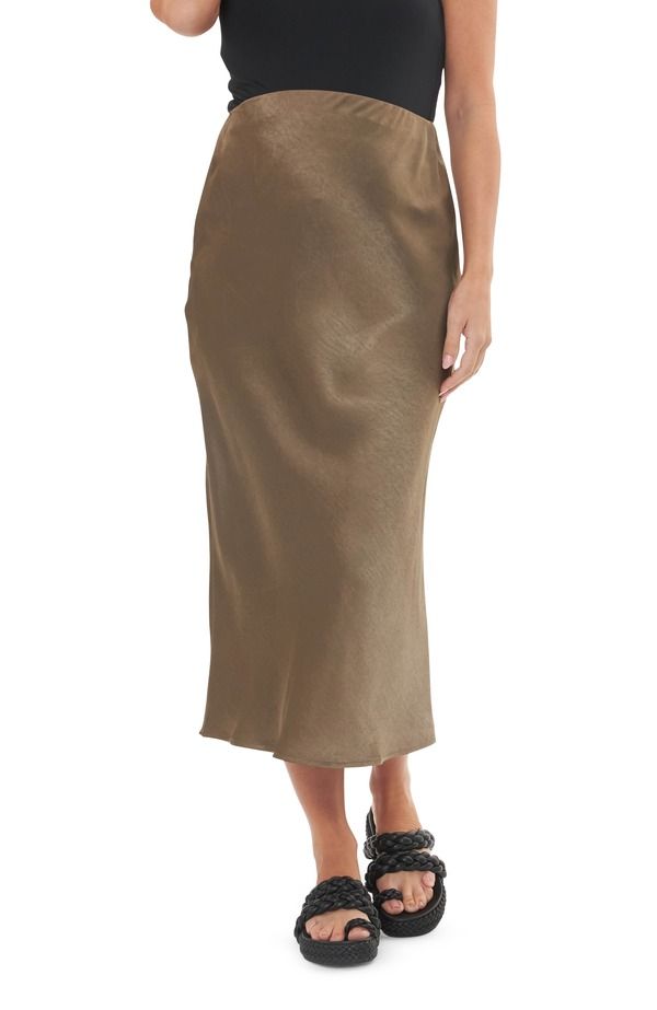 ライプマタニティ レディース ボトムスカート サテン Ripe Maternity Lexie Satin Skirt Maternity Olive オリーブ