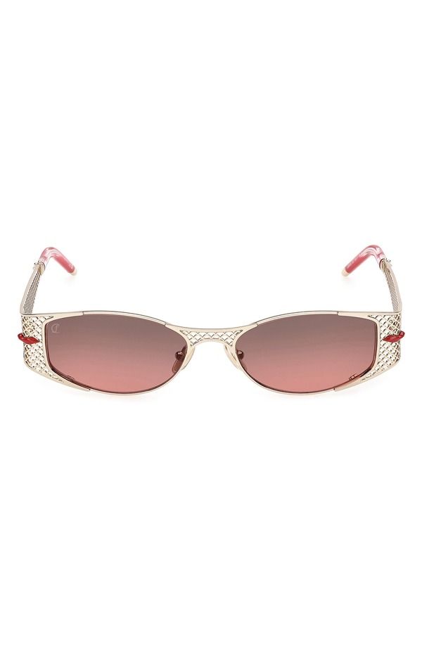 クリスチャン・ルブタン レディース アクセサリー サングラス・アイウェア Christian Louboutin 55mm Gradient Oval Sunglasses GOLD RED ZEIS