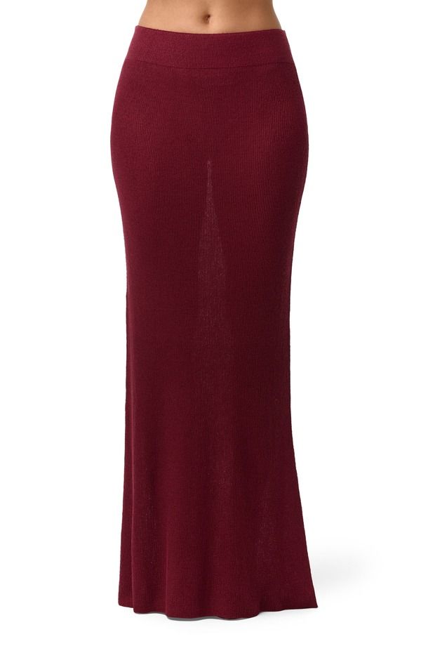 ネイキッドワードローブ レディース ボトムスカート ニット マキシ Naked Wardrobe Knit Maxi Skirt SANGRIA