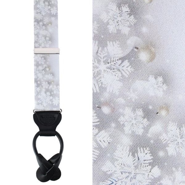 トラファルガー メンズ アクセサリー ベルト シルク Trafalgar Jacks Frosty Winter Wonderland Silk Holiday Button End Suspende