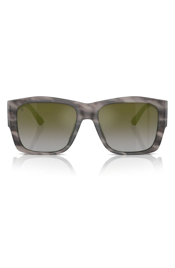 スクーデリア フェラーリ レディース アクセサリー サングラス・アイウェア Scuderia Ferrari 56mm Square SunglassesTRIPED GREY GREEN MIRRO