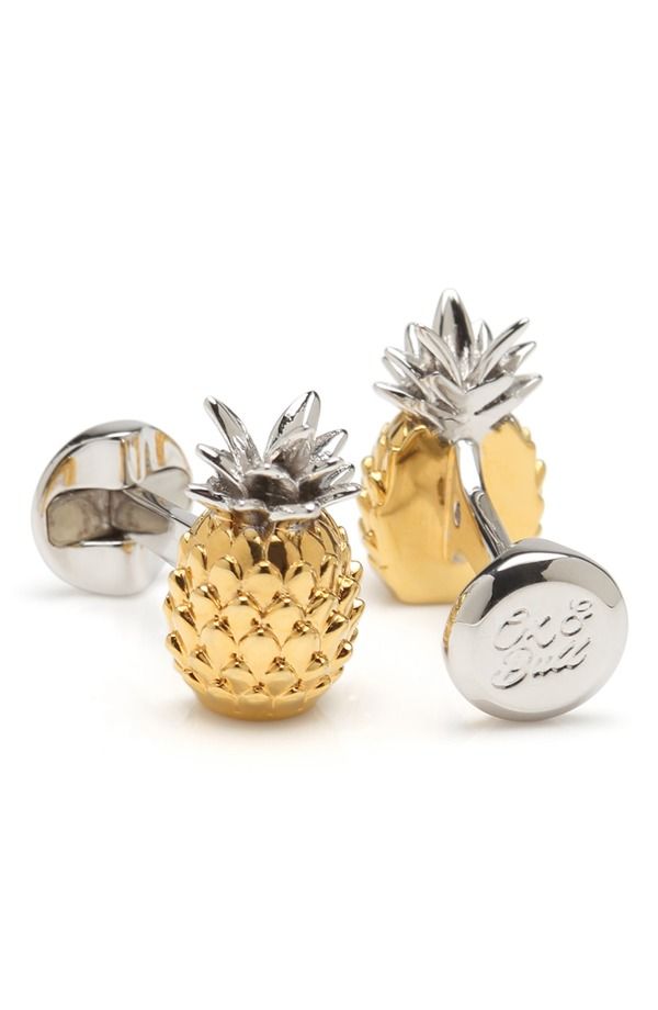 カフリンク メンズ アクセサリー カフスボタン Cufflinks Inc 3D Pineapple Cuff Links GOLD ゴールド