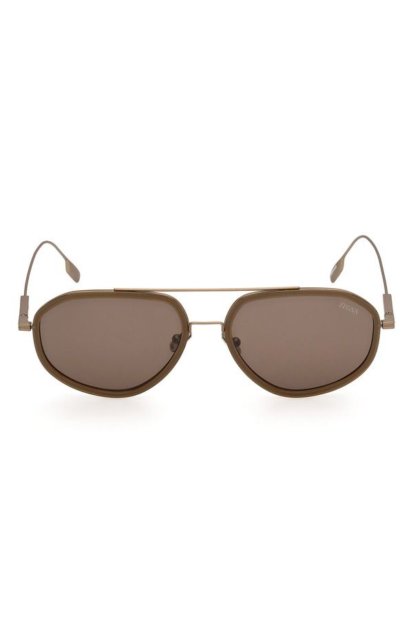 ゼニア メンズ アクセサリー サングラス・アイウェア ZEGNA 56mm Geometric SunglassesATIN BRASS OPAL GREEN グリーン