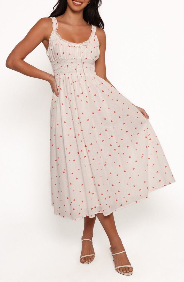 ペタルアンドパップ レディース トップス ワンピース シャーリング Petal Pup Auguste Smocked Milkmaid Sundress DITSY HEART