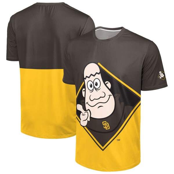 フォコ メンズ トップス Tシャツ ロゴ Mens FOCO BrownGold San Diego Padres Big Logo MascotShirt Brown ブラウン