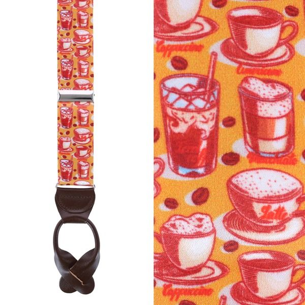 トラファルガー メンズ アクセサリー ベルト シルク Trafalgar Highly Caffeinated Silk Button End Suspenders Tan タン