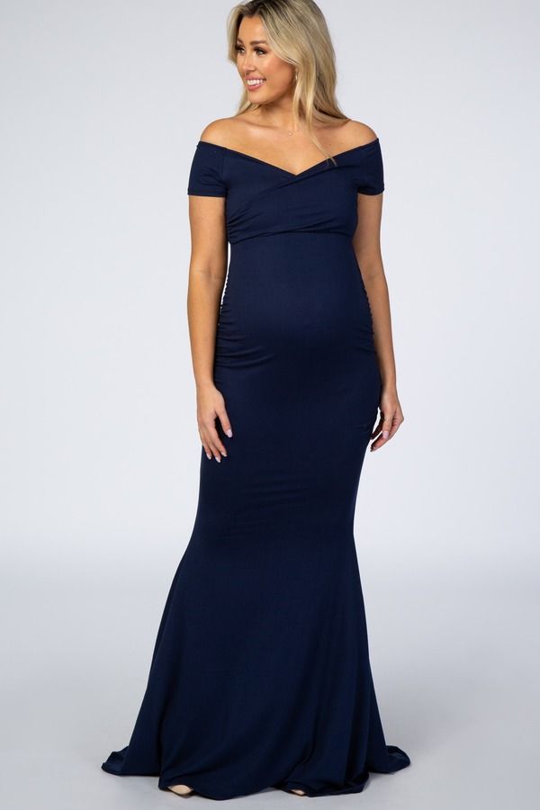 ピンクブラッシュ レディース トップス ワンピース マタニティ PinkBlush Off Shoulder Wrap Maternity Photoshoot GownDress Maternity