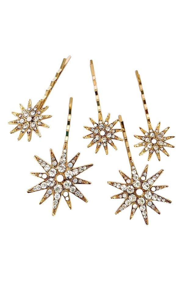 ブライズ ヘアピンズ レディース アクセサリー Brides Hairpins Nola Set of 5 Star Hair Pins 14K GOLD ゴールド