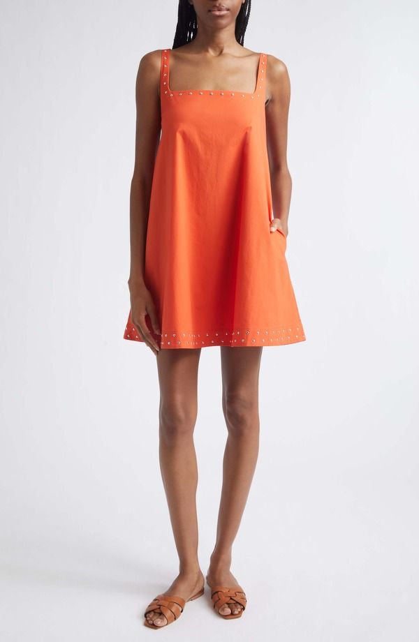 スタウド レディース トップス ワンピース ミニ STAUD Brio Studded Swing Minidress KOI STUDS