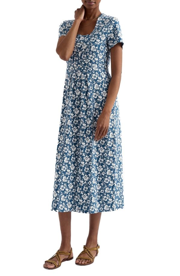 シーソルトコーンウォール レディース トップス ワンピース フラワー柄 ミディ コットン フラワー Seasalt Cornwall Seed Packet Floral Stretch Organi
