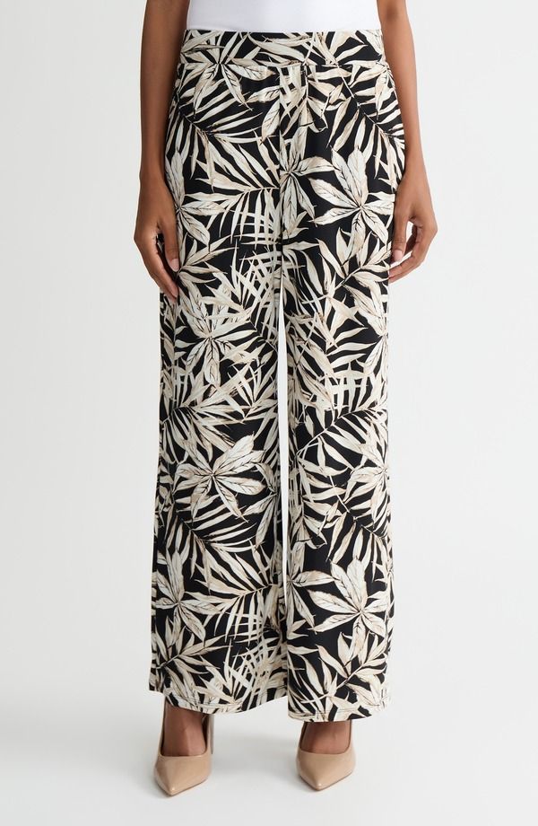 カスパール レディース ボトムス カジュアルパンツ ワイドレッグ KASPER PullOn Wide Leg Pants BLACK MULTI ブラック