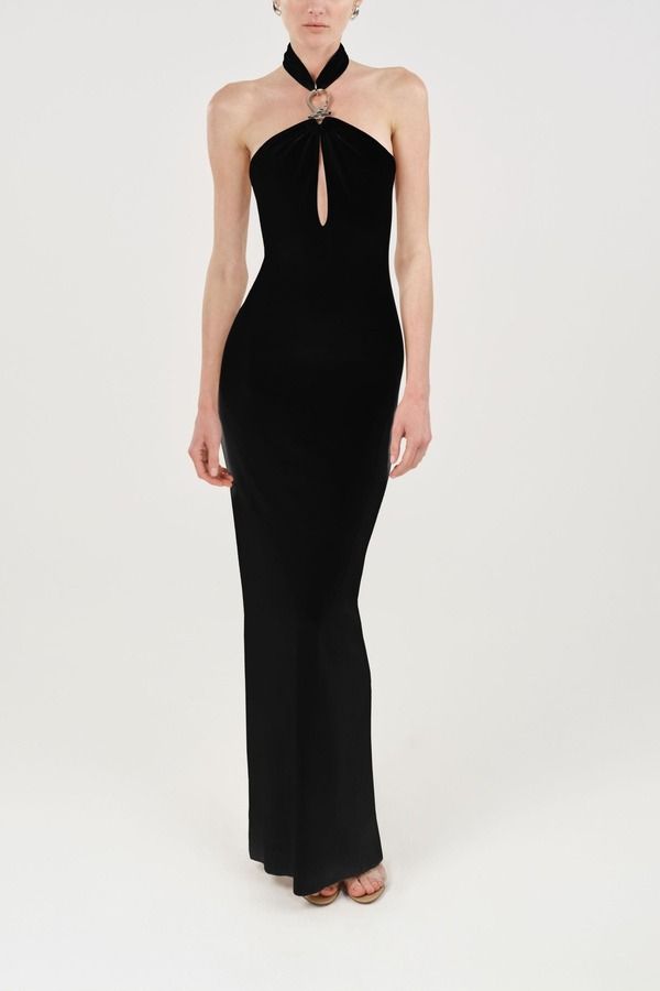 ノクチューン レディース トップス ワンピース カットアウト マキシ Nocturne CutOut Detail Embellished Maxi Dress Black ブラック